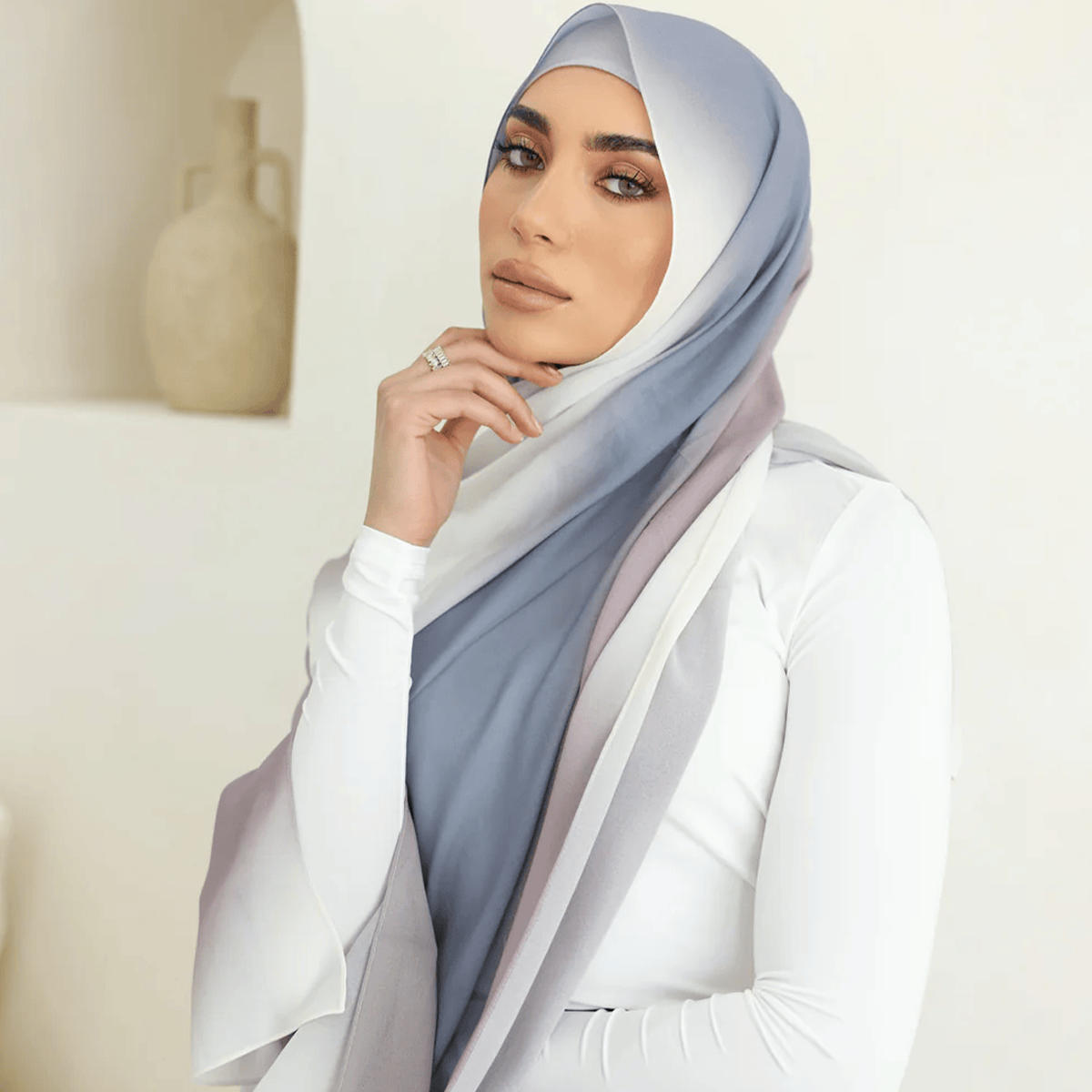 Dip Dye Chiffon Hijab - Image 2