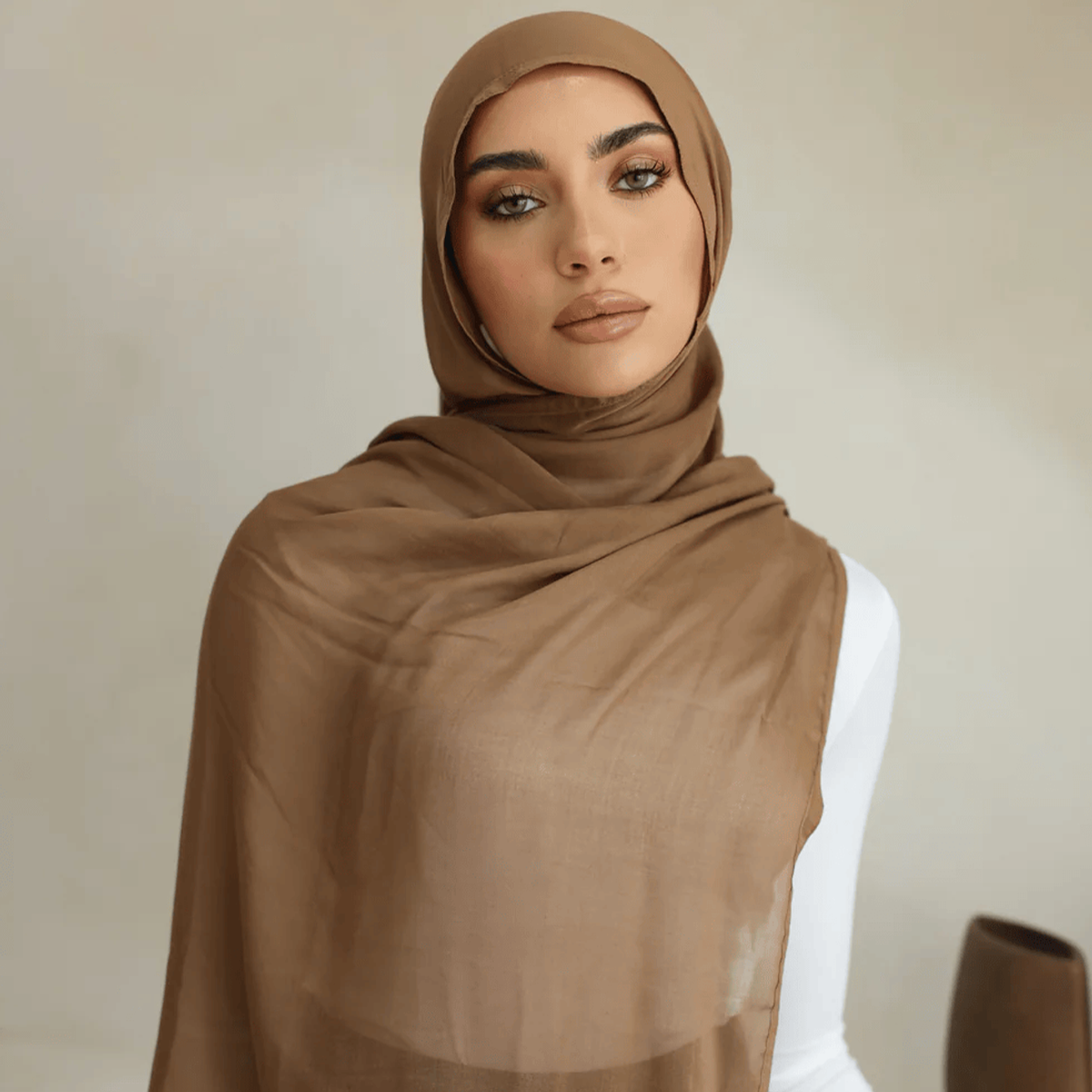 Luxe Double Stitch Hijab - Cinnamon - Image 2