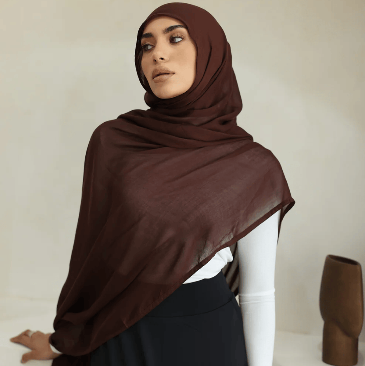 Luxe Double Stitch Hijab - Saffron - Image 2